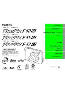 Fujifilm FinePix F45 fd manual. Camera Instructions.